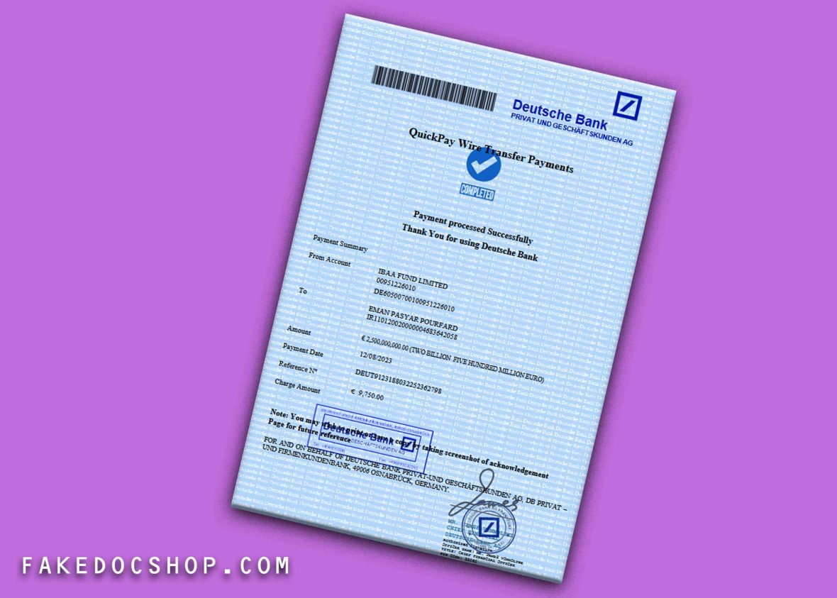 Deutsche Bank Statement V3 Template 2