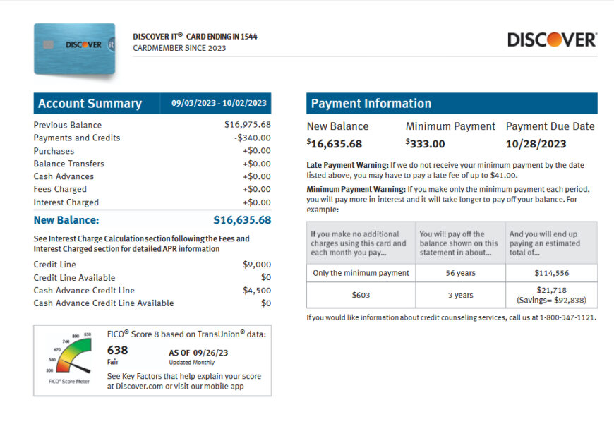 Discover USA Credit Card Statement Template - A Customizable Template in PDF and Word Format