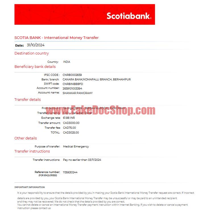 Money Transfer Receipt Template V3