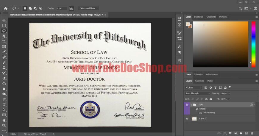 University Of Pittsburgh Certificate PSD Template 870x457 1