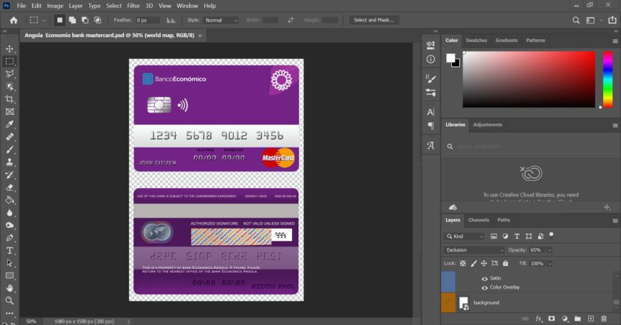 Angola Bank Economio MasterCard PSD Template