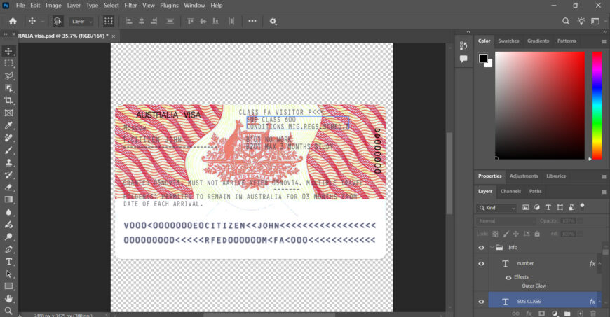 Australia Travel visa Template in PSD Template