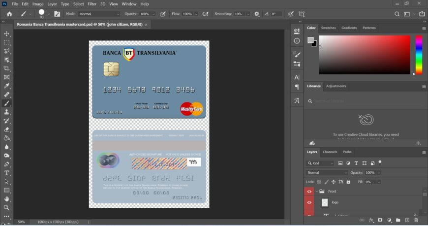 Romania Banca Transilvania MasterCard PSD Template