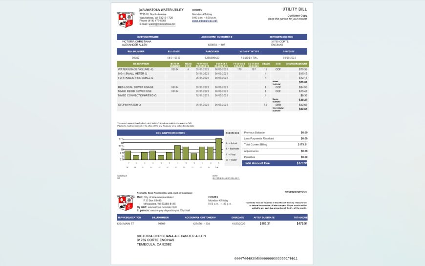 Wauwatosa Water Utility in Wisconsin Template