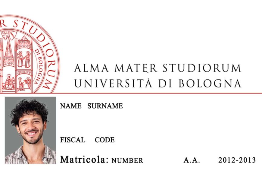 University OF Bologna Student ID Card PSD Template 1