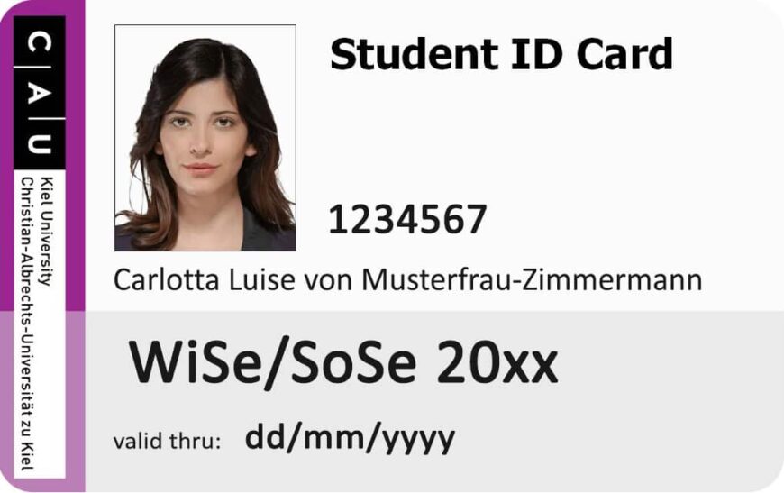 University Of Kiel Student ID Card PSD Template