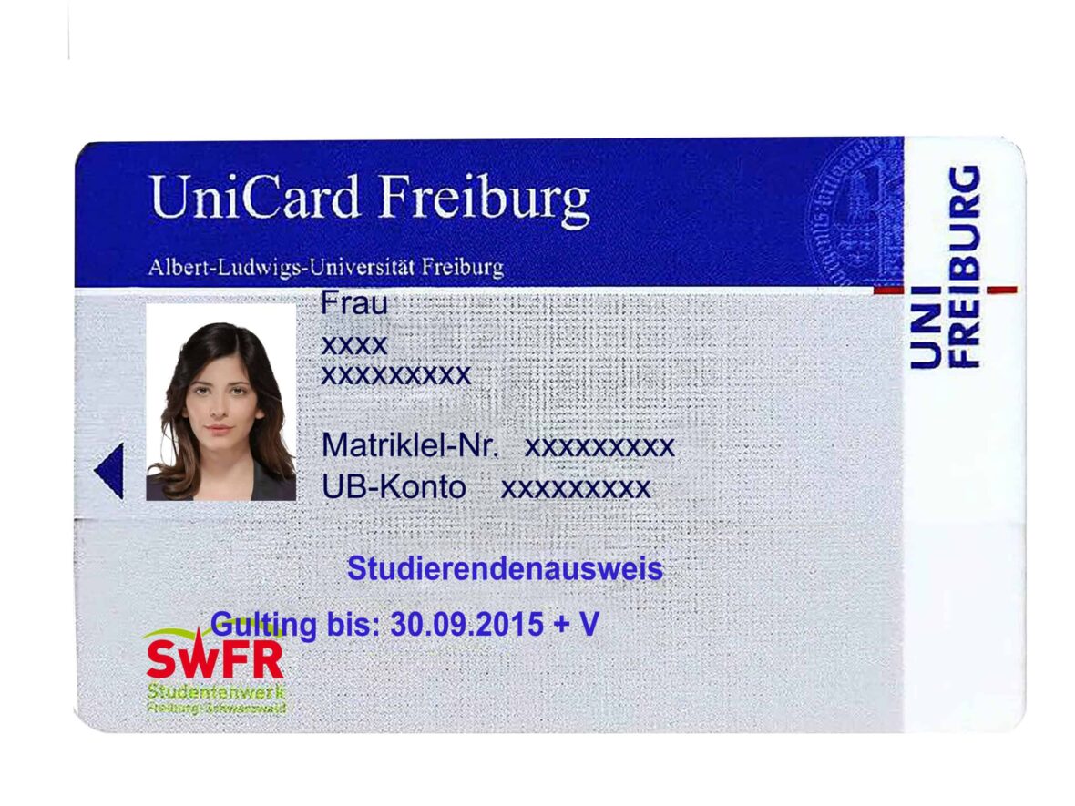 University of Freiburg Student ID Card PSD Template