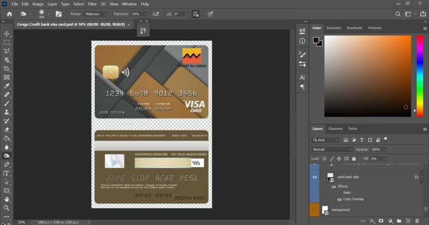 Congo Credit Bank Visa Credit Card PSD Template
