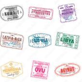 International Passport Stamps PSD Vector Pack 2025 (Version6)