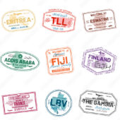 International Passport Stamps PSD Vector Pack 2025 (Version7)