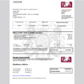 UK Financial Conduct Authority Regulatory Fees and Levies Invoice Template
