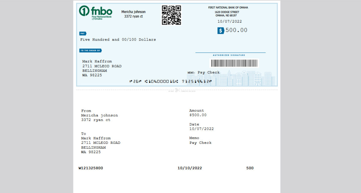 USA Personal Check Template in word and pdf format