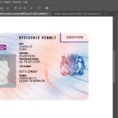 United Kingdom biometric residence permit BRP card PSD Template