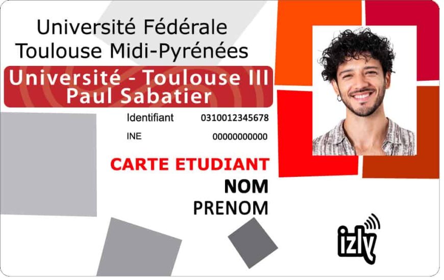 Universite Toulouse III Paul Sabatier Student ID Card PSD Template