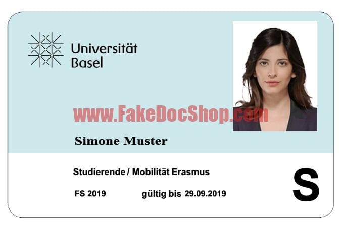 University Of Basel Student ID Card PSD Template