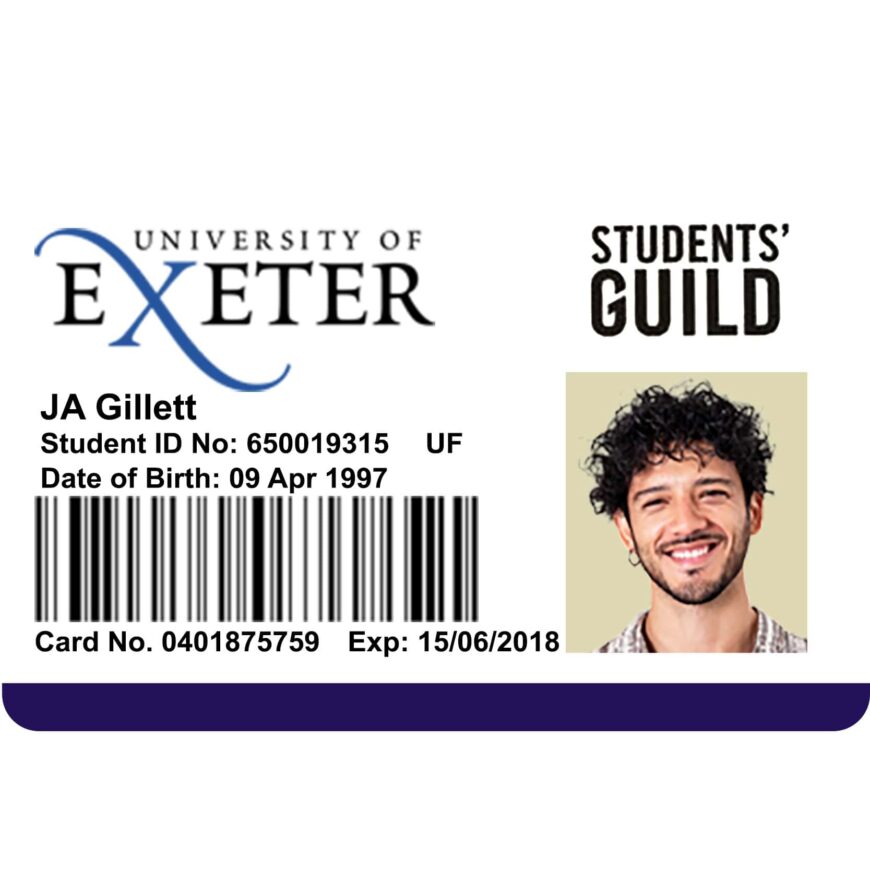 University Of Exeter Student ID Card PSD Template