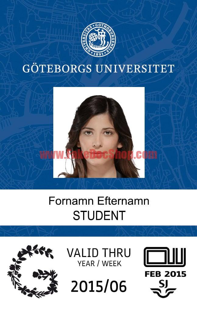 University Of Gothenburg Student ID Card PSD Template 1