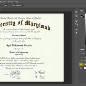 University Of Maryland Certificate PSD Template