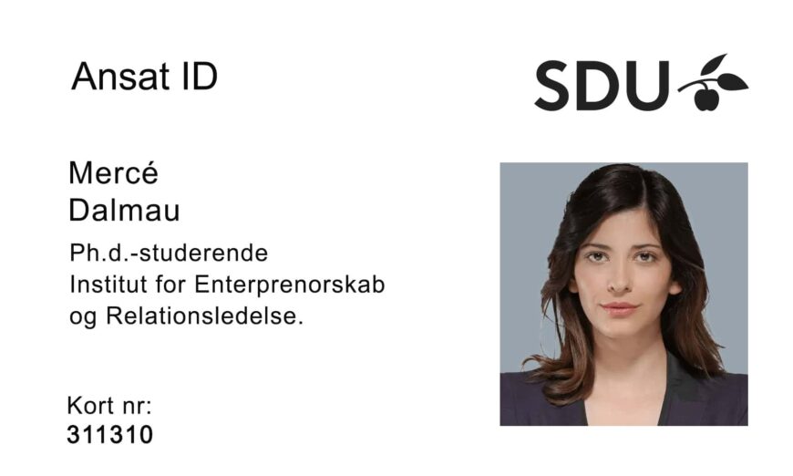 University Of Southern Denmark Student ID Card PSD Template