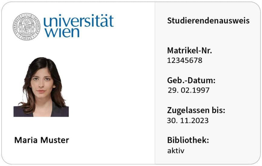 University Of Vienna Student ID Card PSD Template