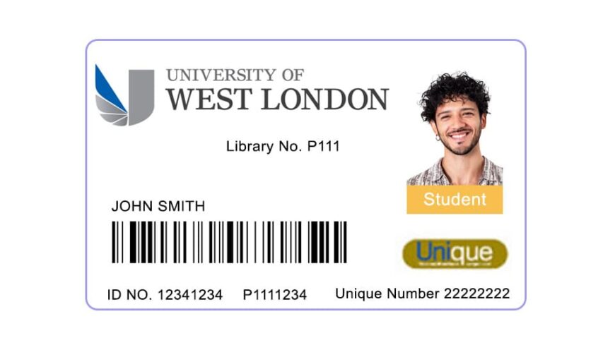 University Of West London Student ID Card PSD Template