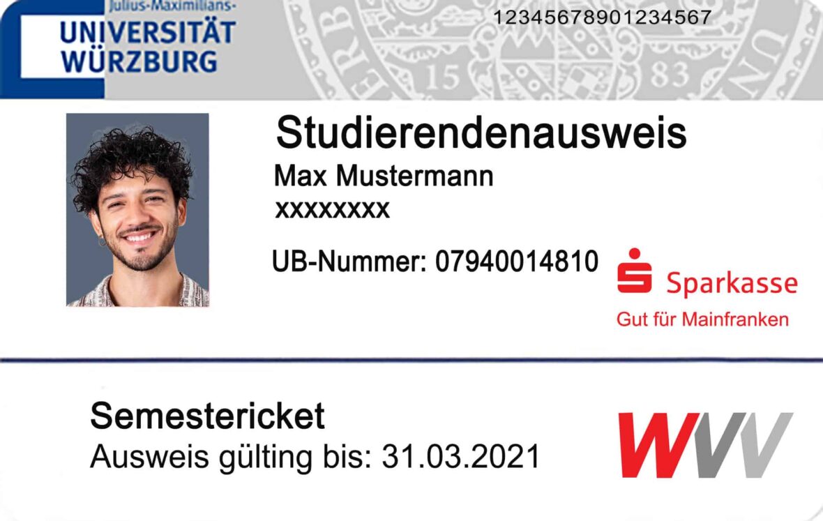 University Of Wurzburg Student ID Card PSD Template
