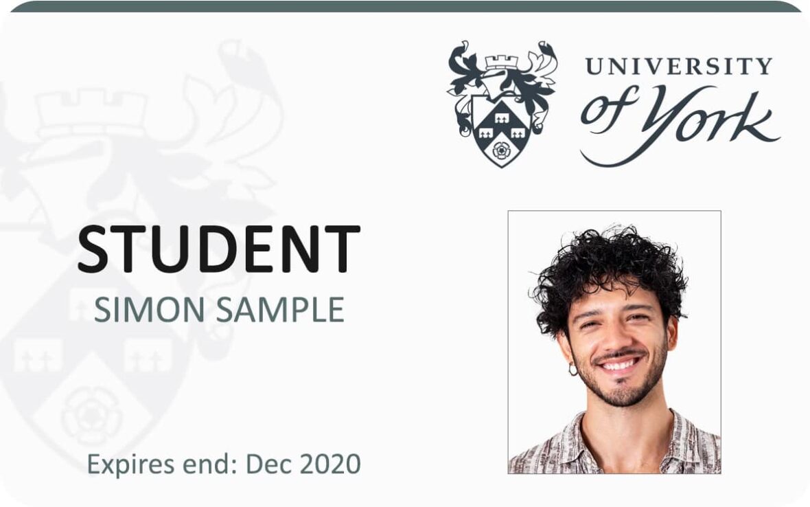 University Of York Student ID Card PSD Template