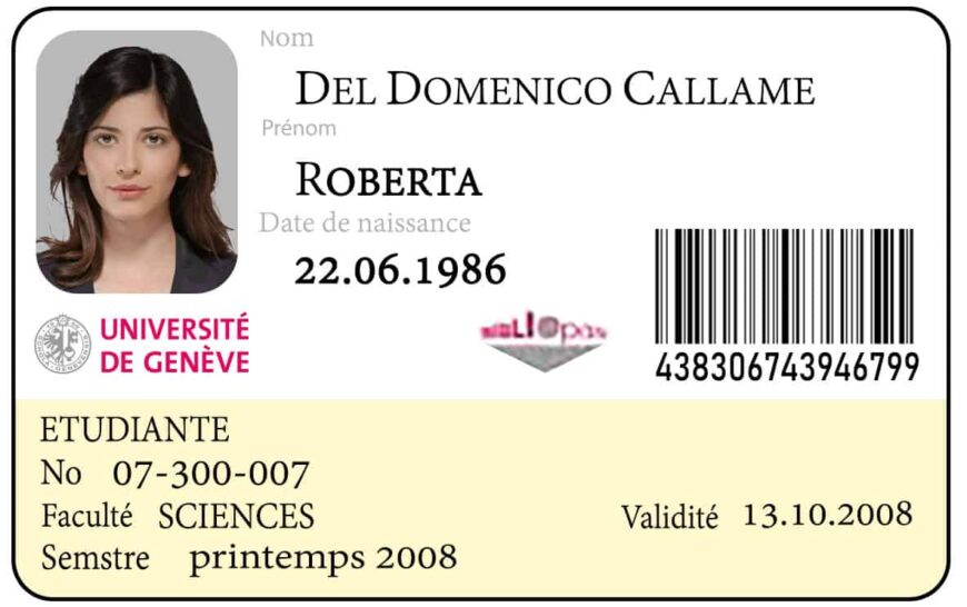 University of Geneva Student ID Card PSD Template