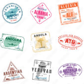 International Travel Visa Stamp Collection (Volume 8)