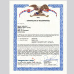 USA certificate of registration Word and PDF template