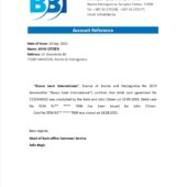 Bosnia And Herzegovina Bosna Bank International Bank Reference Letter Template