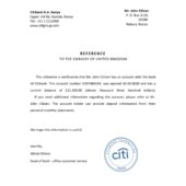 Kenya Citibank Bank Reference Letter Template