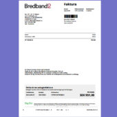 🇸🇪 Sweden Bredband2 Broadband Invoice Template in word and pdf format