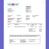 🇸🇪 Sweden NetOnNet Purchase Invoice Template in word and pdf format