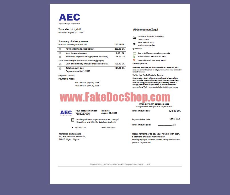 Algeria Algerian Energy Company Spa Template in word and pdf format