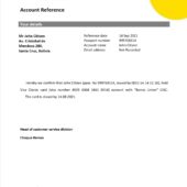 Bolivia Banco Union Bank Reference Letter Template