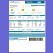 Colombia credit card statement Template in word and pdf format