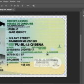Canada Manitoba Driving License Photoshop Template (V2)