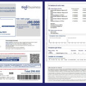 Colombia Tigo Business Utility Bill Template
