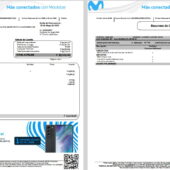 Costa Rica Movistar (Telefónica) Electronic Invoice Template in Word and PDF Format
