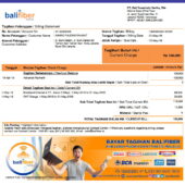 Indonesia Bali Fiber Utility Bill Template in word and pdf format