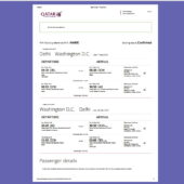 Qatar Airways Flight Confirmation Template