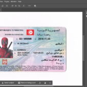 Tunisia driving license Photoshop template