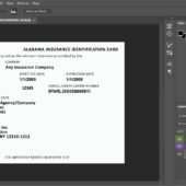 Alabama Insurance Identification Card PSD Template