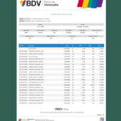 Colombia BDV Bank Account Statement template in Word and PDF format