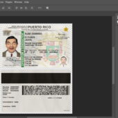 New Puerto Rico driving license template in PSD format