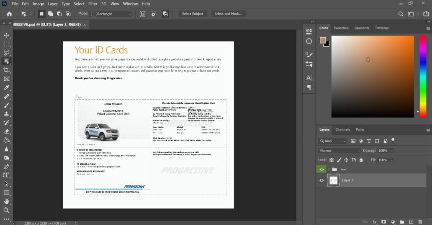 Progressive Car Insurance PSD Template