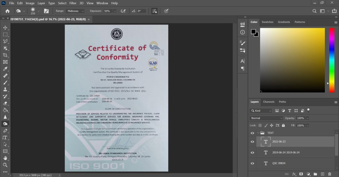 Sri Lanka Standards Institution Employer Liability Insurance PSD Template