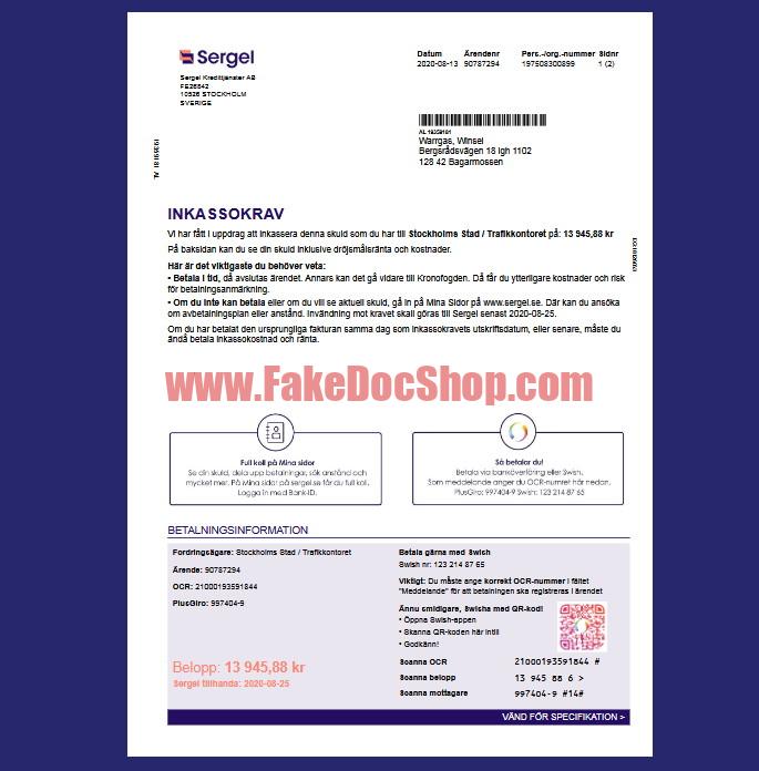 Sweden InvoiceTemplate in Word and PDF Format
