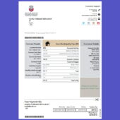 UAE Municipality Fees Bill Template in word and pdf format